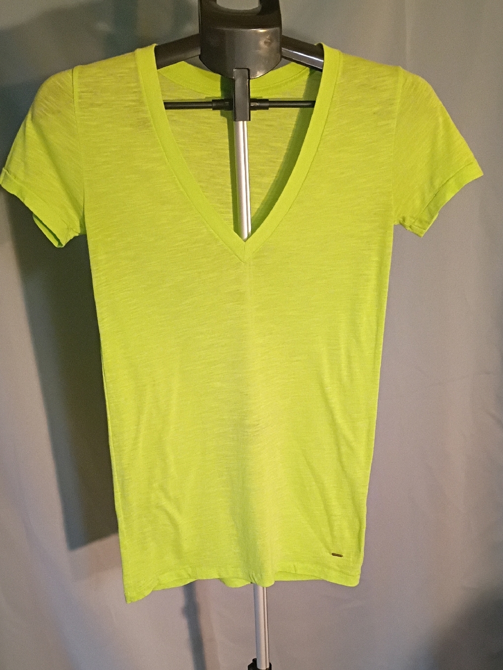 Victoria's Secret Neon Lime V-Neck Short Sleeve Tee